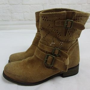 MTNG Suede Leather Ankle Boots Tan Brown
